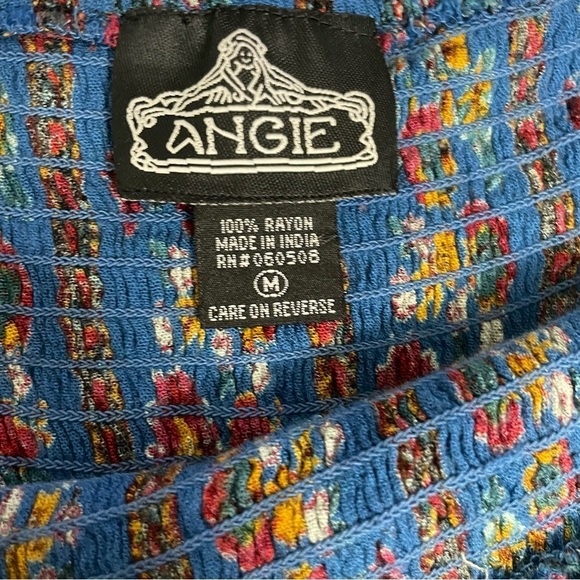 Altar'd State Angie Bell Sleeve boho Mini Dress size M smocked off shoulder - Picture 11 of 12